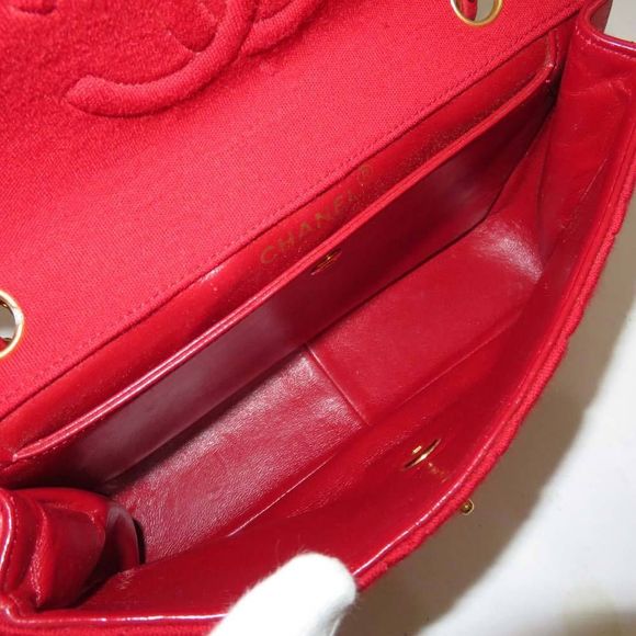 Chanel Matelasse Chain Shoulder Bag Red Leather - Picture 10 of 13
